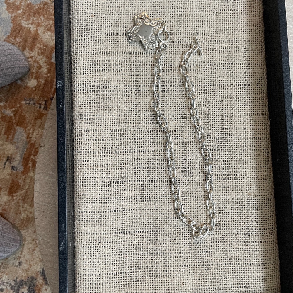 Silpada sterling silver Cross pendant and sterling silver Link necklace with a t
